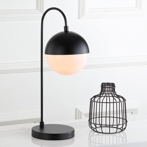SAFAVIEH Lighting 21-inch Mid-Century Black Cappi LED Task Table Lamp - 9.75"x7"x20.5"