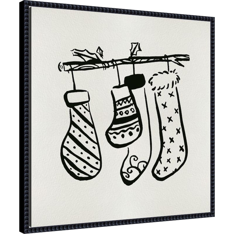 Sleep Tight II by Melissa Wang (22 x 22 in.), Framed Canvas Wall Art Print - Sylvie Beaded Black