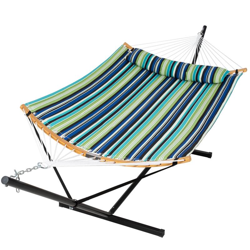 2-person Outdoor Hammock with Stand & Pillow
