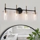 preview thumbnail 21 of 20, Modern Black Gold Bathroom Vanity Light Dimmable Wall Sconces with Cylinder Glass 4-Light