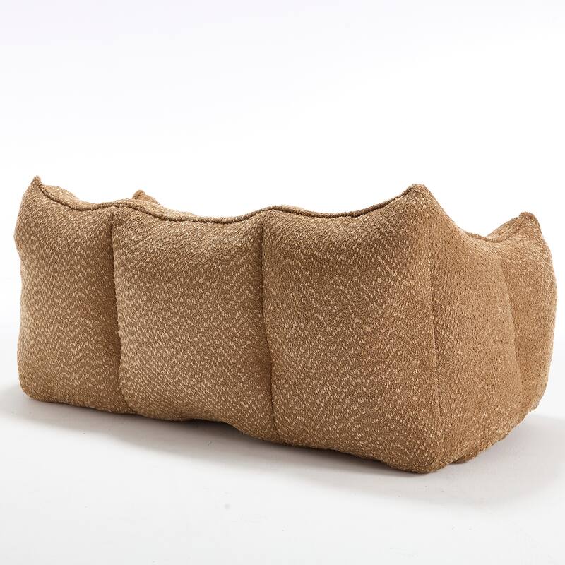 73.2" Chenille Oversized Beanbag Sofa Chair with High-Resilience Foam, Armrests and Handles