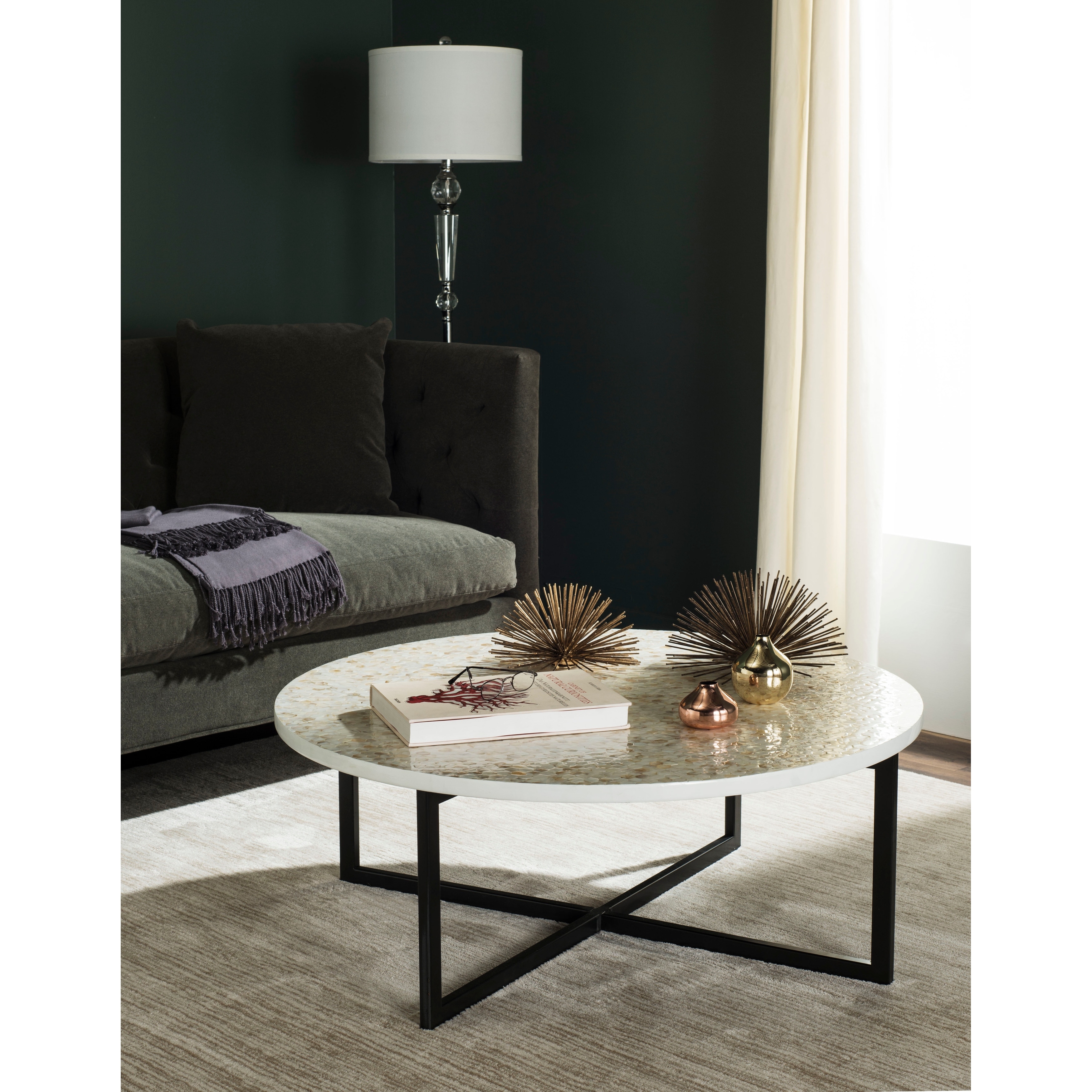 SAFAVIEH Marharita Cream Coffee Table - 39.8" x 39.8" x 15.4" - 40Wx40Dx15H