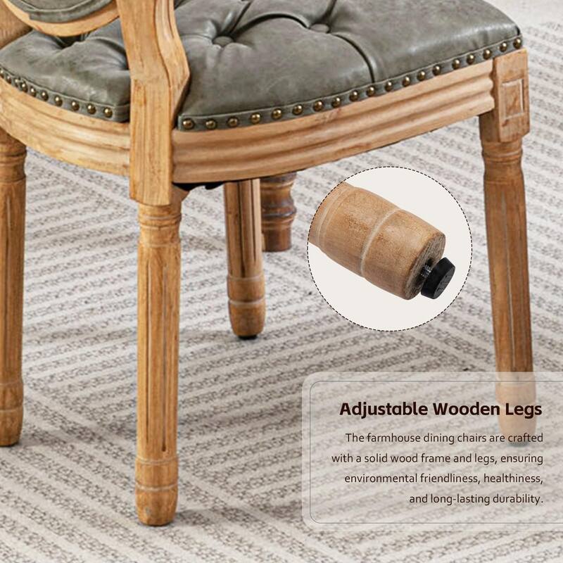 Upholstered French Style Nailhead Dining Chairs(Set of 4)
