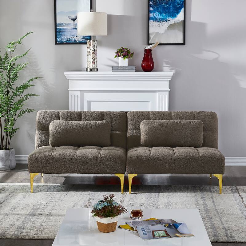 Living Room 2-Seater Sofa Couch, 71" Convertible Futon Sofa Bed