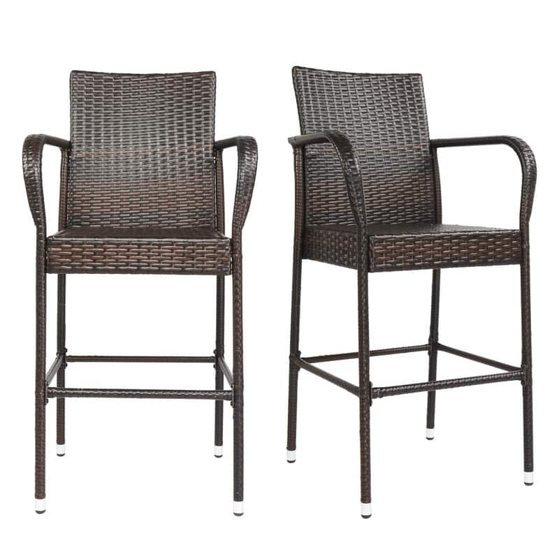 Brown Gradient Outdoor Bar Chair (Set of 2) - Brown