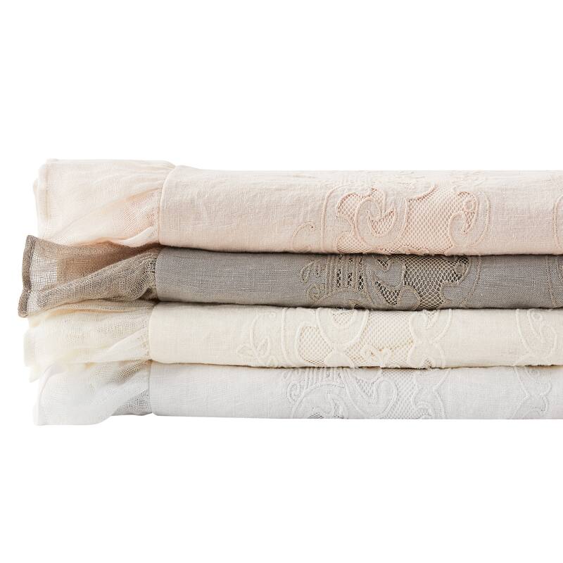 The Gray Barn Spring Field Linen Duvet Set - 4 Color (White, Grey, Pink, Ivory)