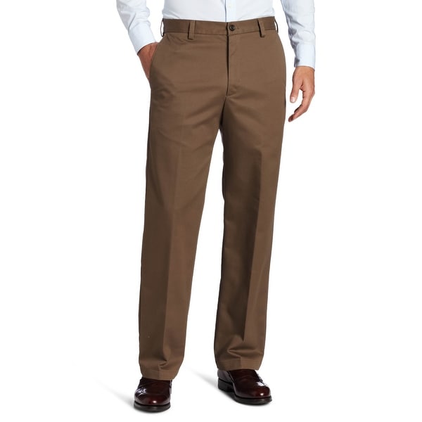 IZOD Mens Pants Brown Size 38x34 Classic Fit Flat Front Straight Chino. Opens flyout.