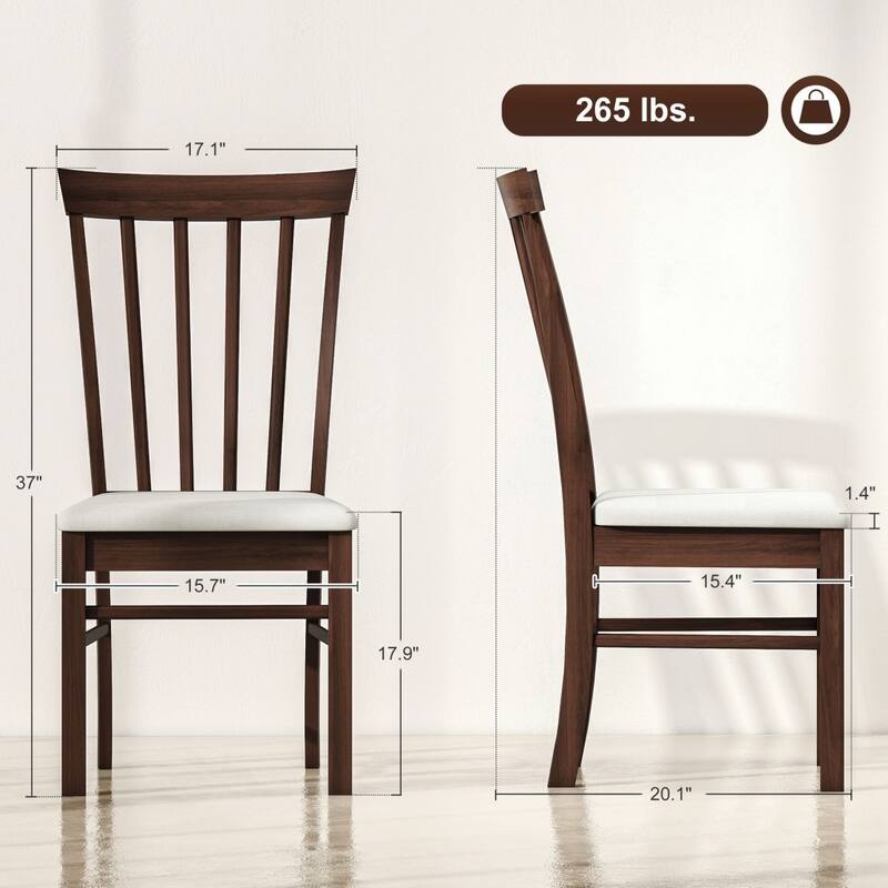 Modern Upholstered Dining Chairs Set of 2, with Rubber Wood Frame