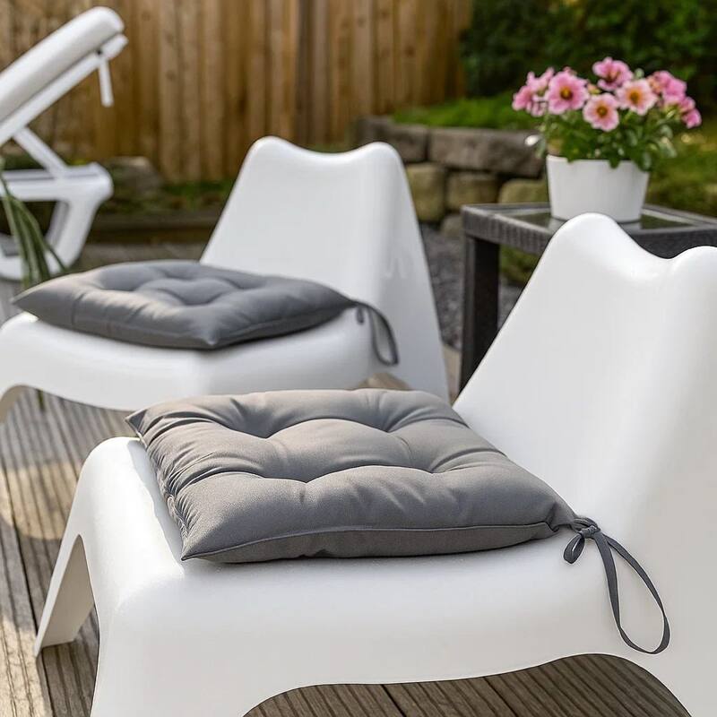 Kia Outdoor Cushion For Set of 2, Square Gray Oxford Fabric