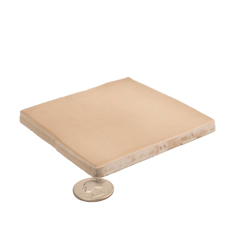 Apollo tile 4" x 4" Silken Glossy Beige Ceramic Tile (6.48 sq ft/case) - 60 Pack