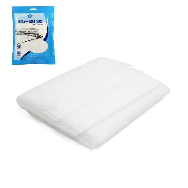 White Non-woven Disposable Travel Hotel Bed Sheets Cover 70.9 inch x 78.7 inch
