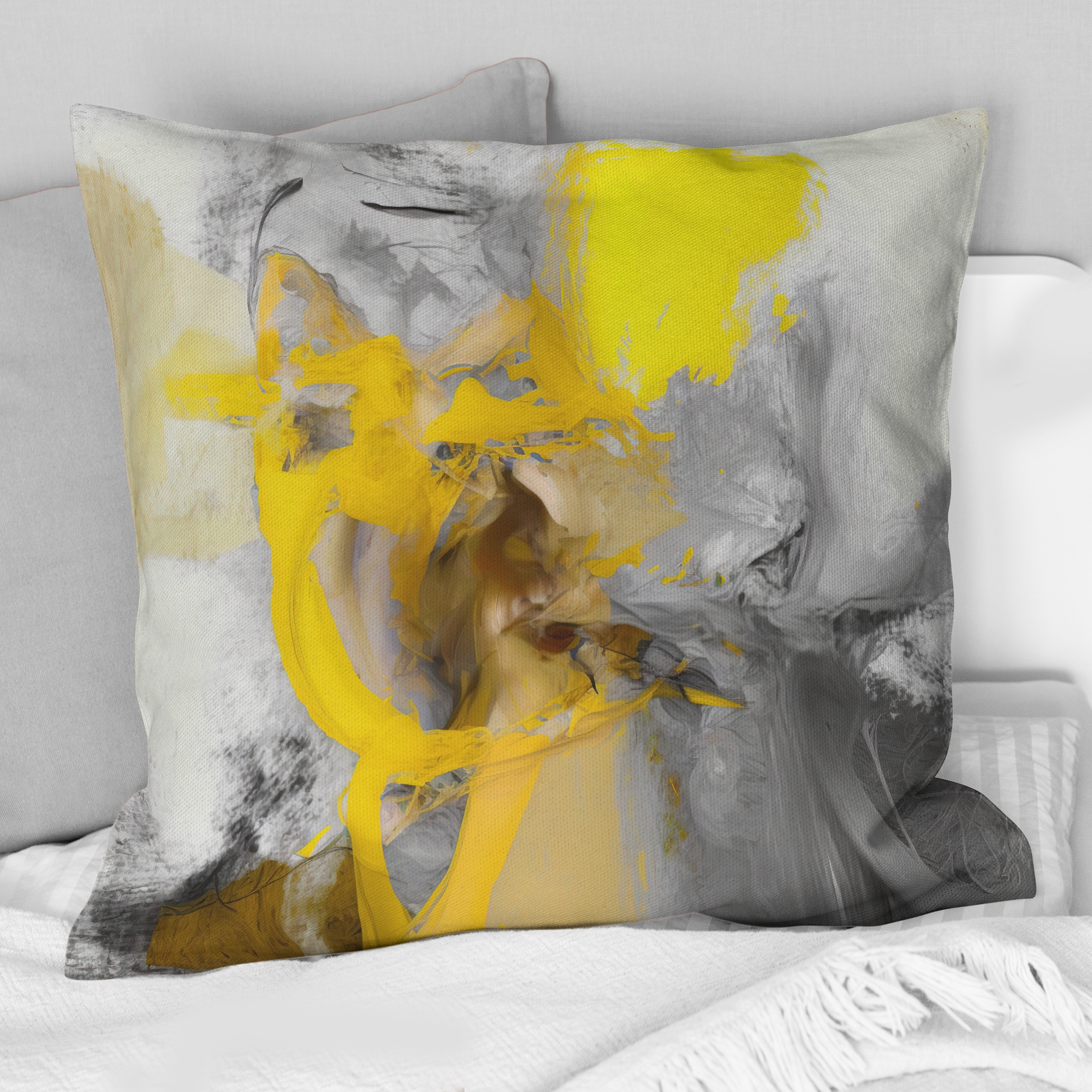 Gray and mustard throw pillows hotsell