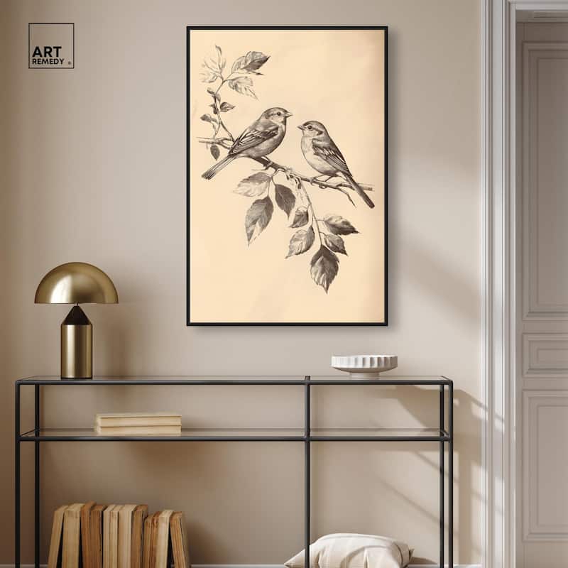 Pair of Finches II Canvas by Art Remedy