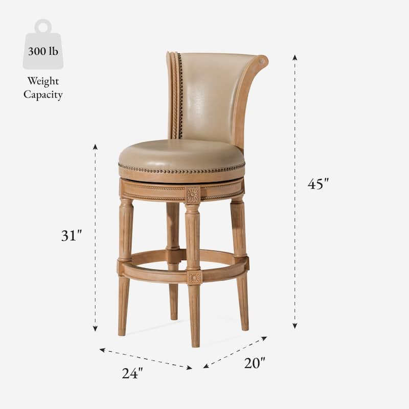 Maven Lane 31" Pullman Swivel Bar Height Kitchen Stool