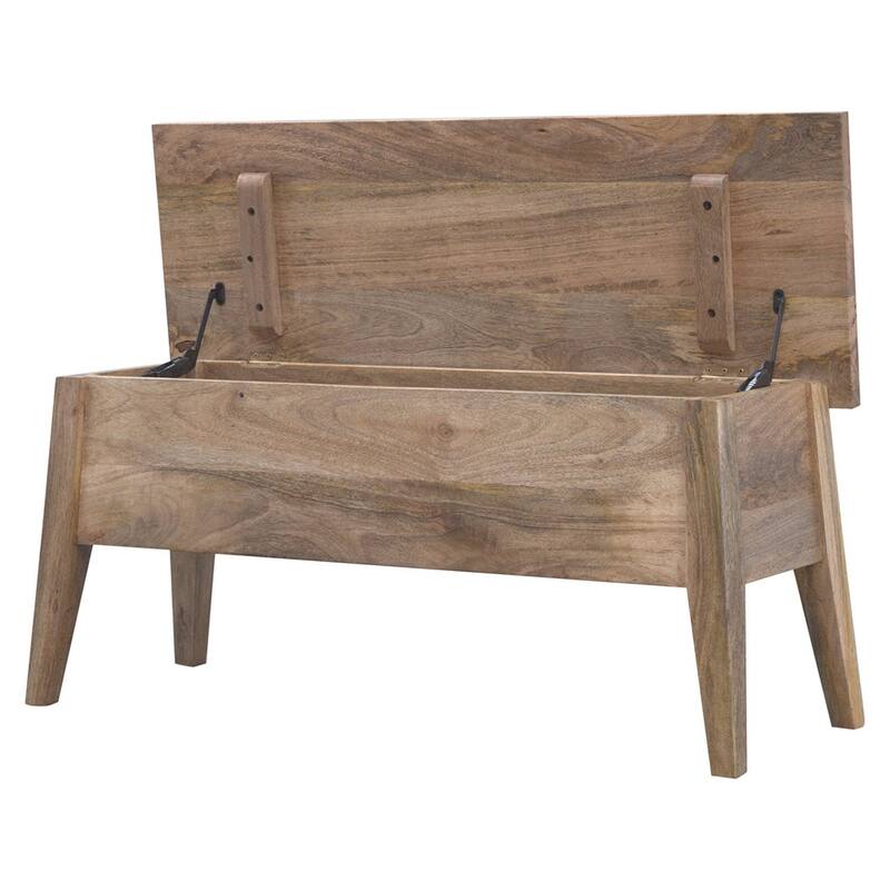 Elegant Design Solid Wood Lid Up Storage Bench Sturdy And Durable