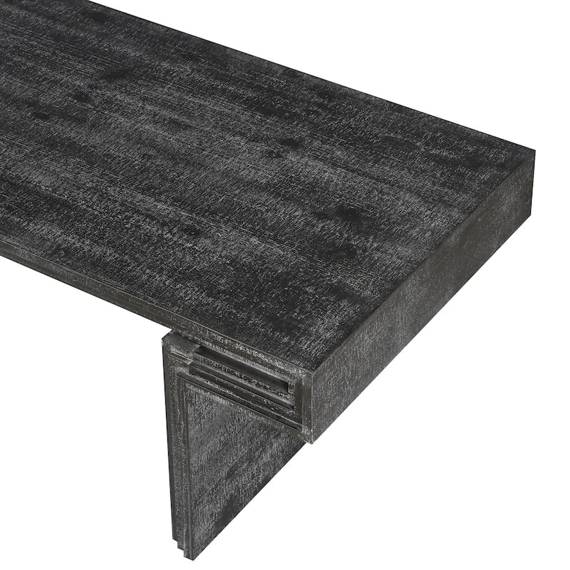Vintage Industrial Coffee Table Premium Reclaimed Wood Texture Rectangular Design