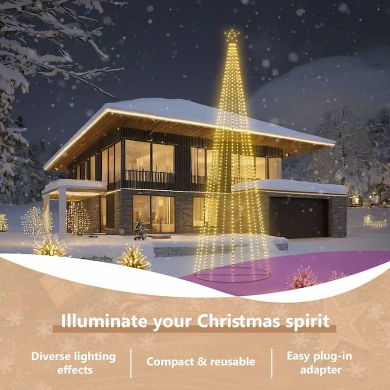 vidaXL Christmas Cone Tree Decoration Artificial Christmas Tree with LEDs