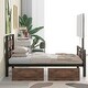 preview thumbnail 1 of 11, Black Twin Size Metal Platform Bed w/ Rotatable TV Stand Storage Bed Frame Black