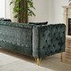 preview thumbnail 9 of 18, 82" Chenille Pull Buckle Sofa with Copper Nail Decoration Armrest