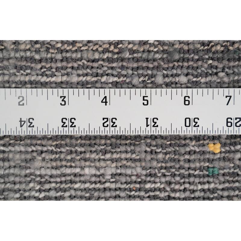 Hand Knotted Oriental Viscose Silk Carpet Tribal Animal Pictorial Greys & Charcoal Gabbeh Area Rug - 11' 10'' X 12' 4''