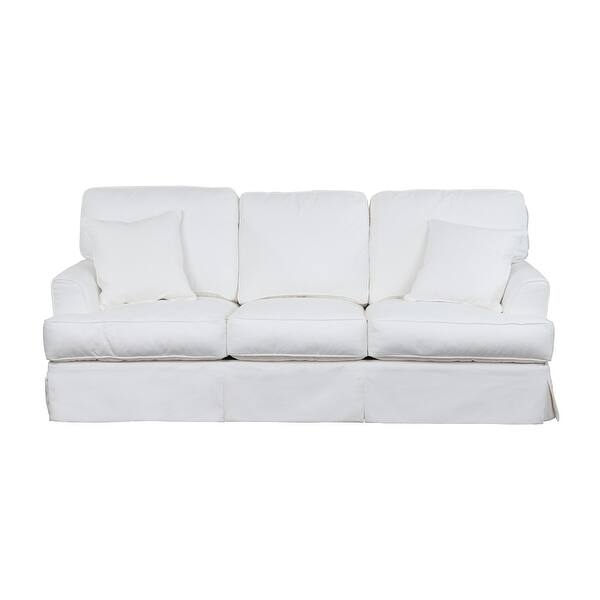 Shop 88 White Performance Fabric Slipcover Sofa On Sale