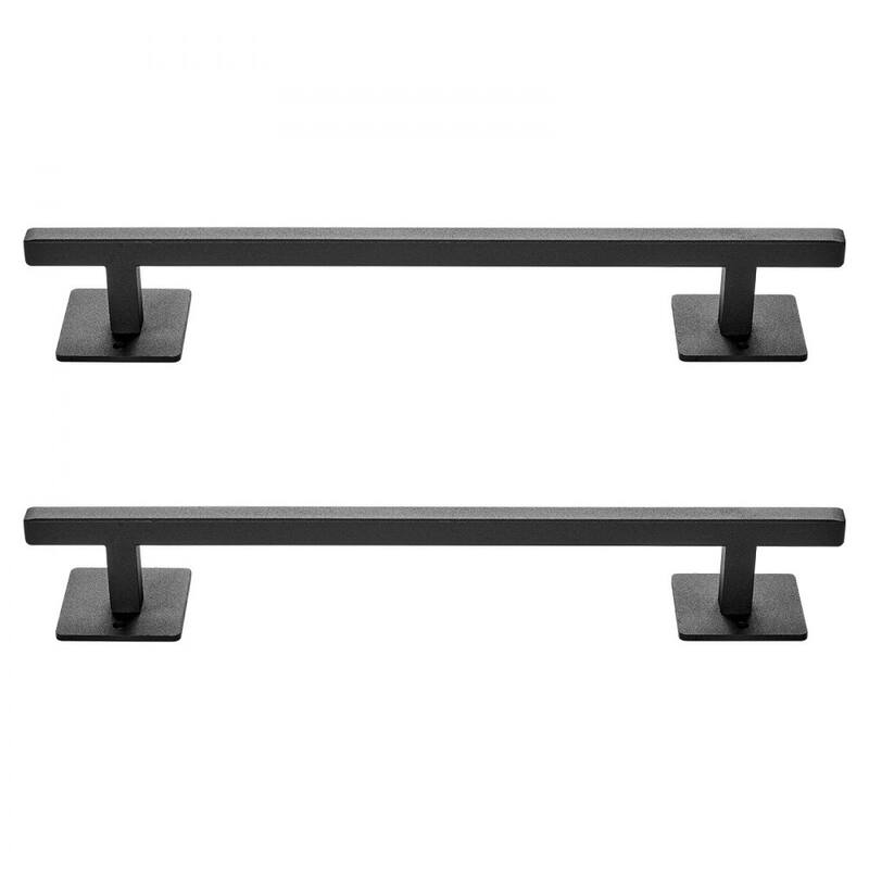 Black Carbon Steel Fence Door Handle 12.6in Ergonomic and Durable