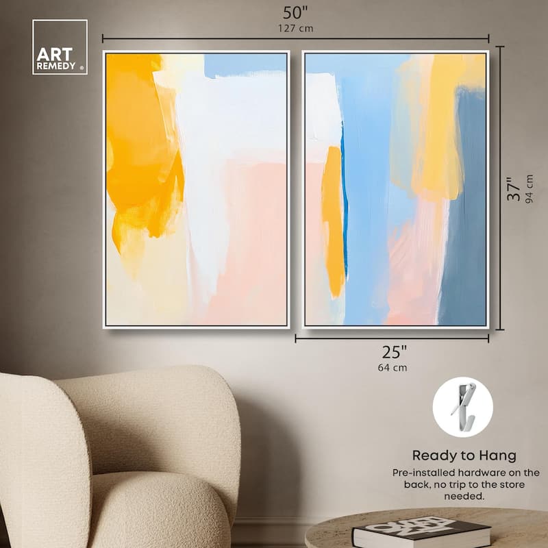 Lightwave Tides Canvas Set of 2 by Art Remedy