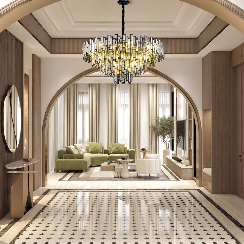 KAYLA 24in Chandelier 10-Light Crystal Chandelier