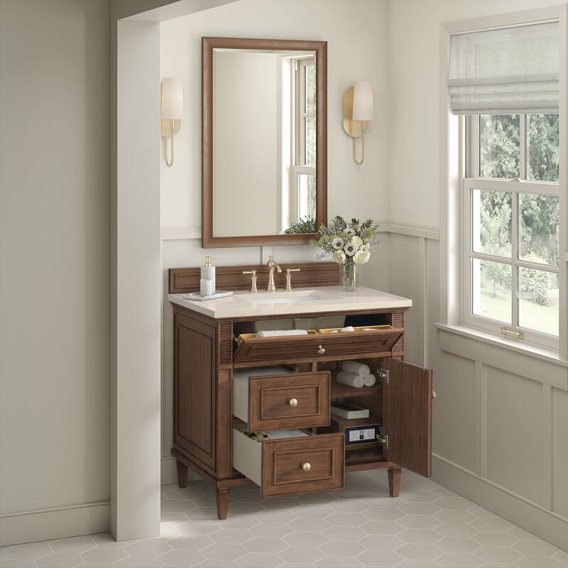 James Martin Vanities Lorelai 36" Single Vanity, Mid-Century Walnut