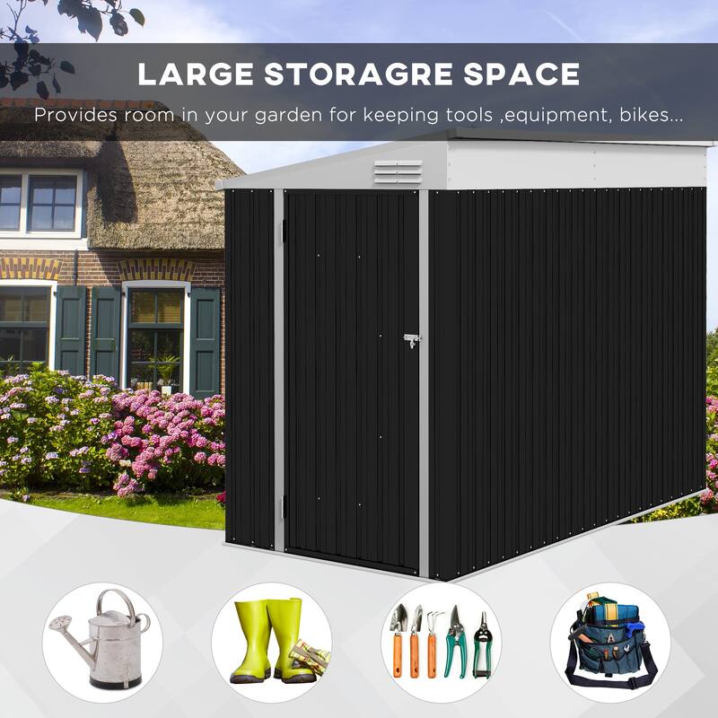 QQ 4' x 8' Metal Outdoor Storage Shed