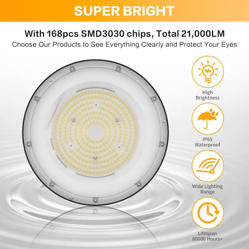 UFO LED High Bay Light 4 Pack for Warehouse and Garage