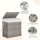 preview thumbnail 7 of 22, Laundry Hamper with Lid, Synthetic Rattan Clothes Laundry Basket with Lid and Handles, Foldable, Removable Liner