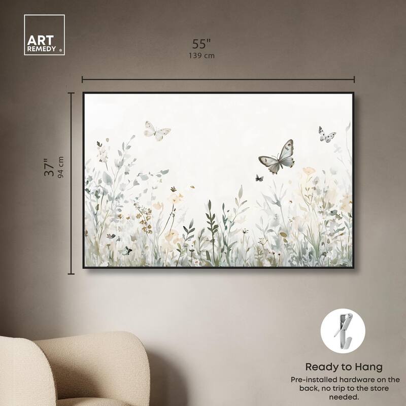 Butterfly Field Canvas by Art Remedy