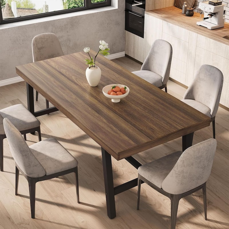 Industrial Long Dining Table for 6-8 People