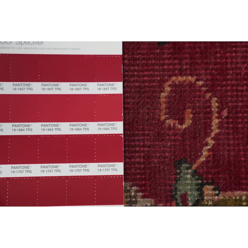 Hand Knotted Oriental 100% Wool Carpet Traditional Floral Red Tabriz Area Rug - 6' 2'' X 4' 7''