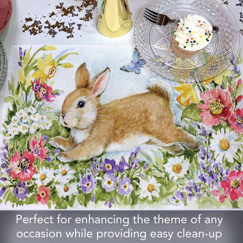Spring Jump 24 Sheet Reusable Premium Paper Stock Placemats in Resealable Storage Bag Made in The USA 17" x 11"
