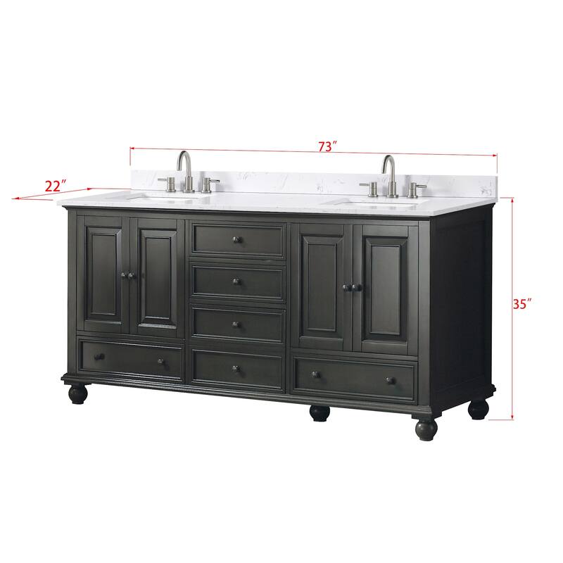 Avanity THOMPSON-VS73-E Thompson 72" Free Standing Double Basin Vanity