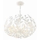 preview thumbnail 3 of 4, Broche 6 Light Matte White Chandelier - 27"W x 19"H x 27"D