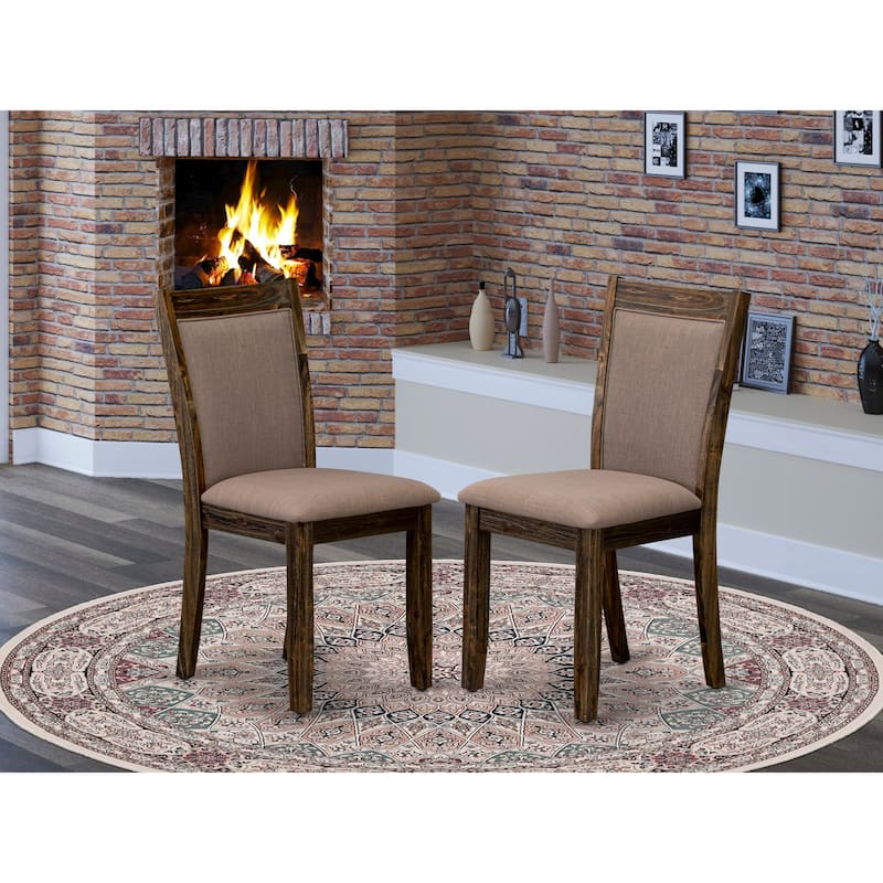 East West Furniture Monza Parson Dining Chairs - Linen Fabric Upholstered Chairs, Set of 2, (Finish Options) - MZC7T48