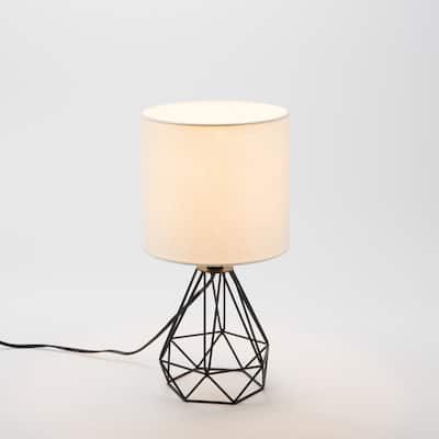 CO-Z 18-Inch Table Lamp with Frame Metal Base for Living Room Bedroom