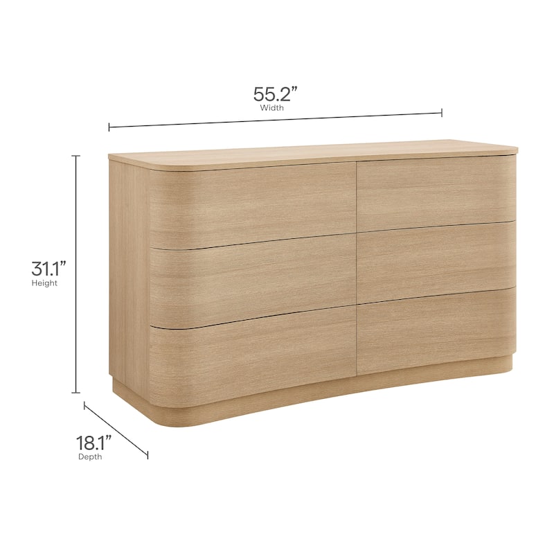Mirae 6-Drawer Curved Dresser