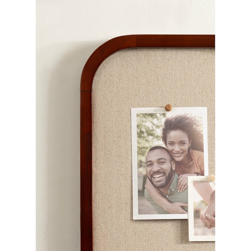 Kate and Laurel Hutton Wood Framed Fabric Pinboard