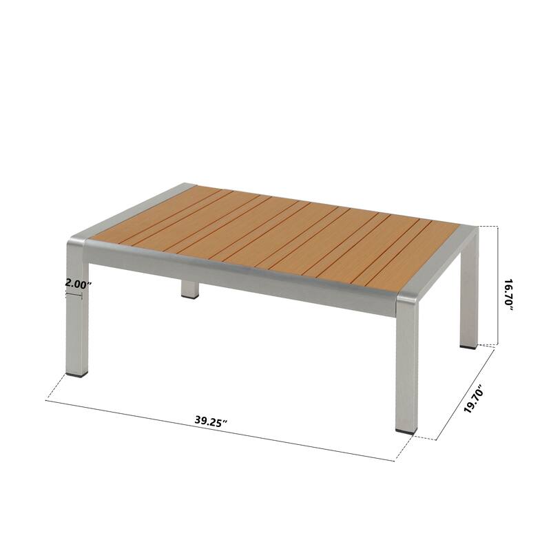 Christopher Knight Home - Everett Outdoor Aluminum Coffee Table with Rust-Resistant Frame
