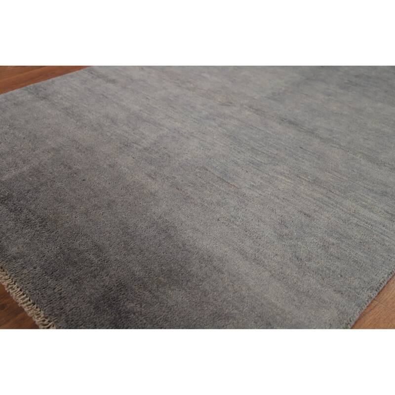 Modern Gray Gabbeh Oriental Foyer Rug Handmade Wool Carpet - 3'3"x 4'6"