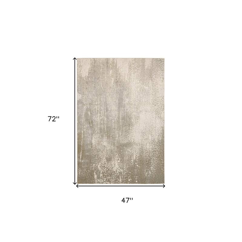 Yafu Abstract Modern Non Skid Woven Area Rug By HomeRoots - 4' x 6'