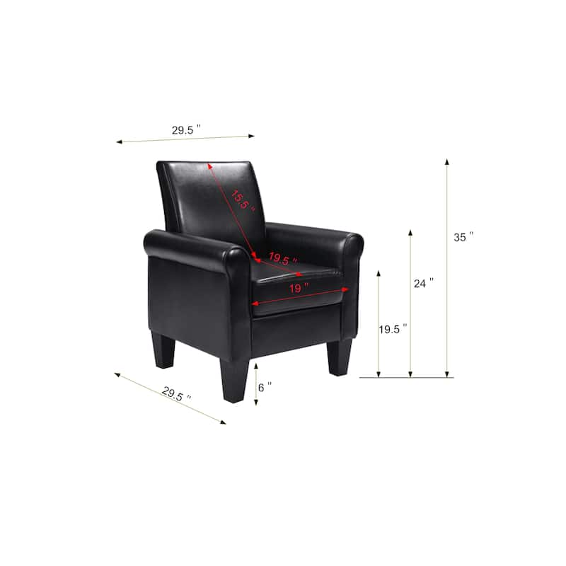 Roomfitters Accent Chairs, Comfy Sofa Chair, Armchair for Reading, Living Room, Bedroom, Office,Waiting Room, PU leather
