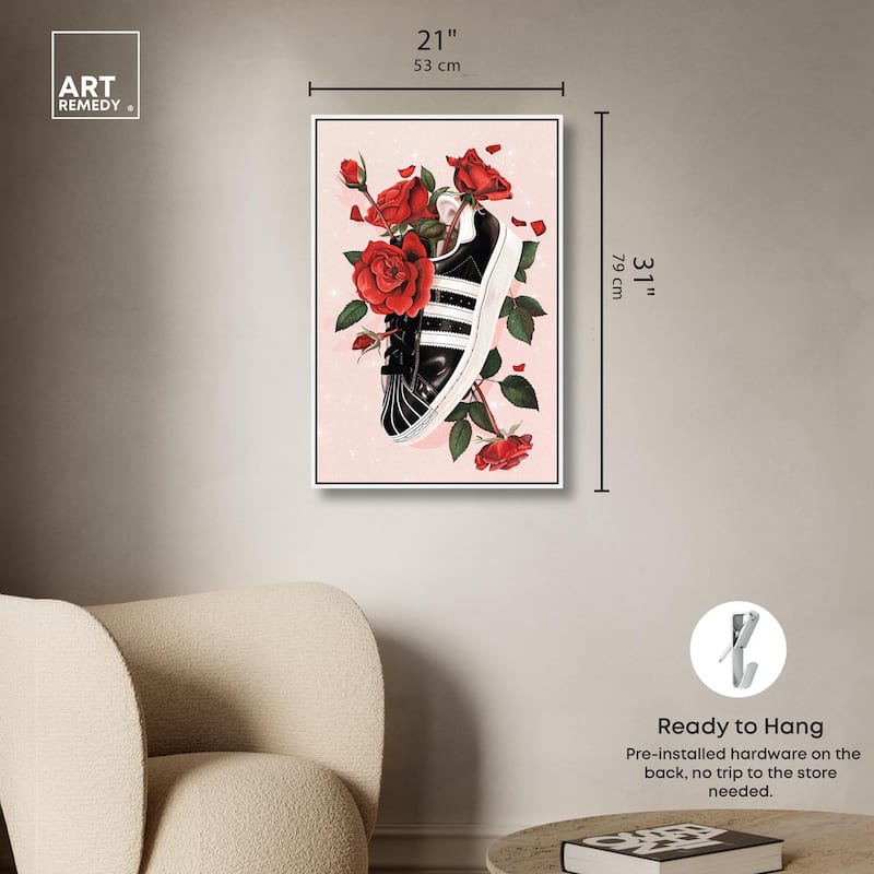 Sporty Sneaker Flowers Canvas by Art Remedy