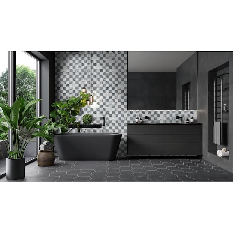 Ackland AKM-S-3X3SQP-CA 12" x 12" Marble Square Floor and Wall Mosaic