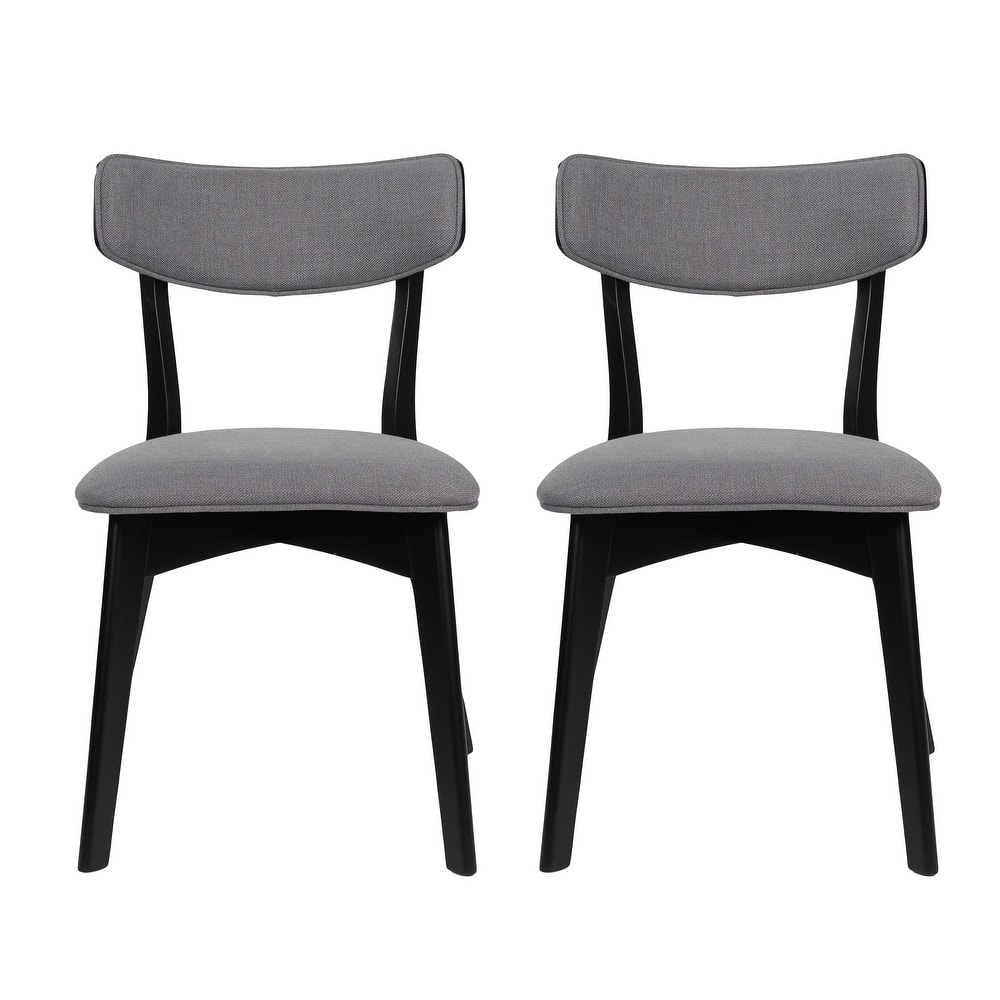 Chazz Mid-Century Modern Upholstered Rubberwood Dining Chairs (Set of 2/4) by Christopher Knight Home