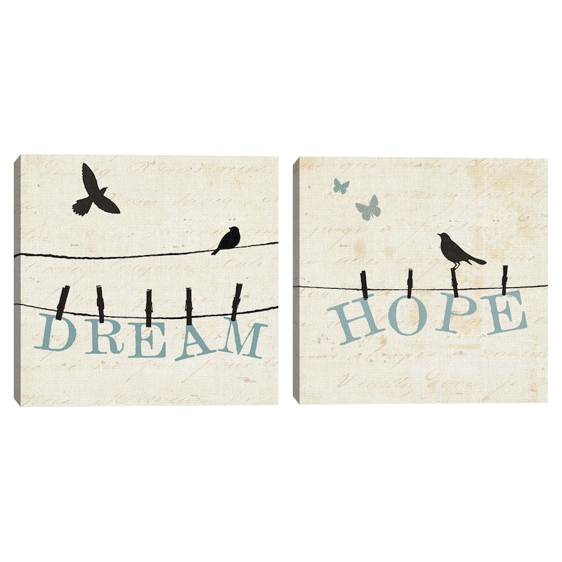 Bird Talk I & IV Canvas Art Prints